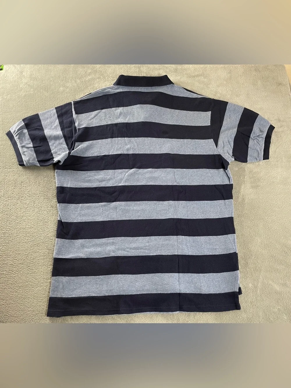Polo Sport Ralph Lauren Blue Striped 1 Button Polo Shirt Size XXL Vtg Cotton